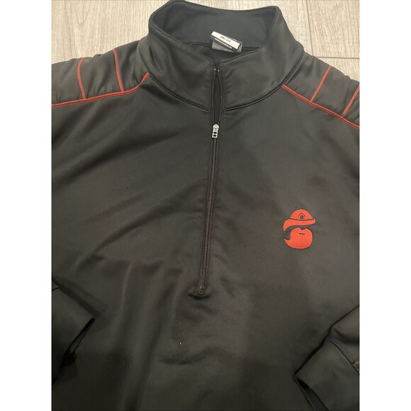 Rare Nike Golf Sweater Jacket Men XL Black Red 1/4 Zip Pullover Dri Fit tiger - Picture 2 of 7